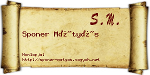 Sponer Mátyás névjegykártya
