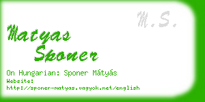 matyas sponer business card